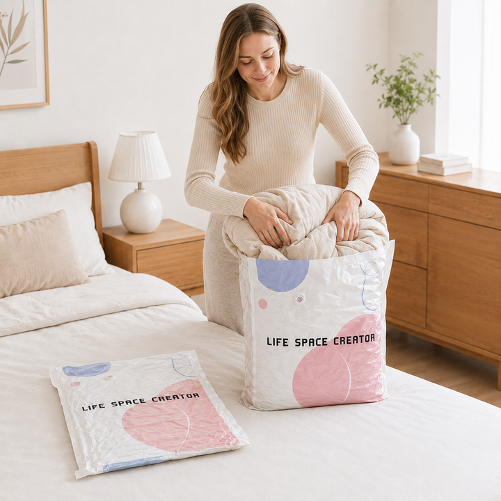 Spacenest – No-Pump 3D Vacuum Storage Bags for Closet &amp; Bedding (2-pack)