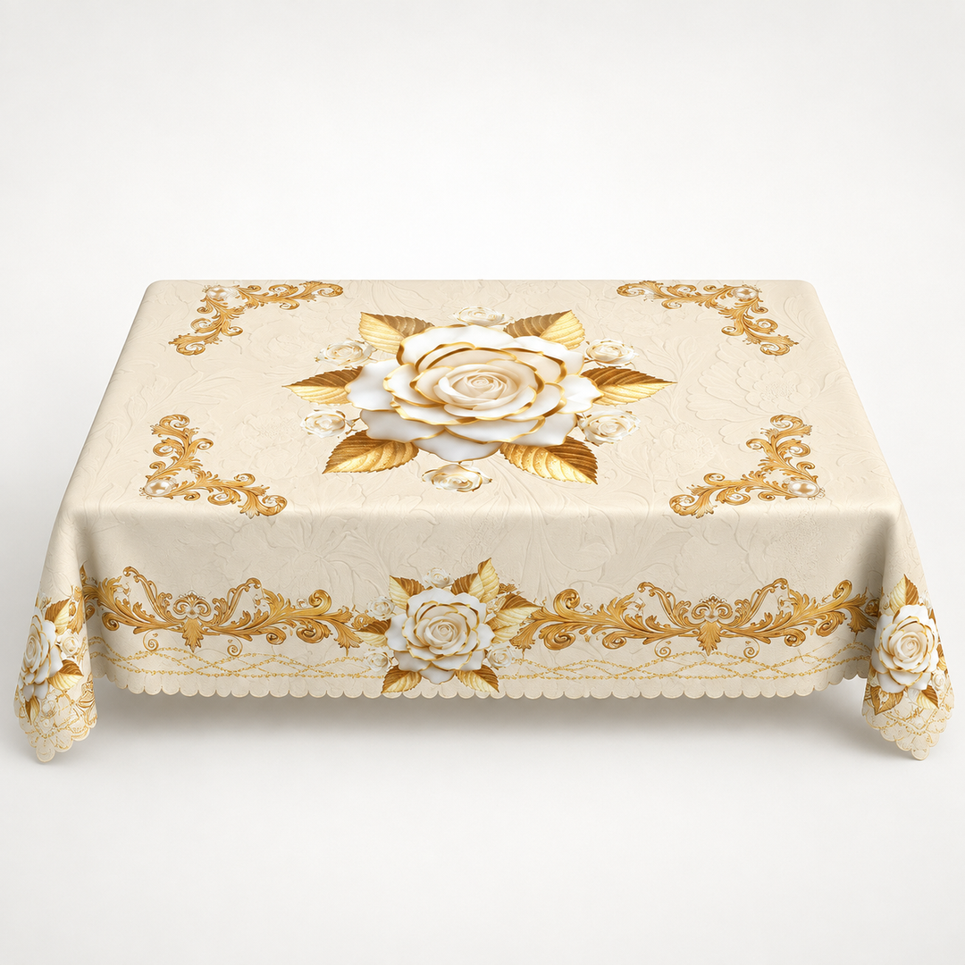 Roseval – Embossed Floral Waterproof Tablecloth
