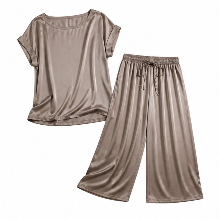 Nadine Two-Piece Set with Wide-Leg Trousers