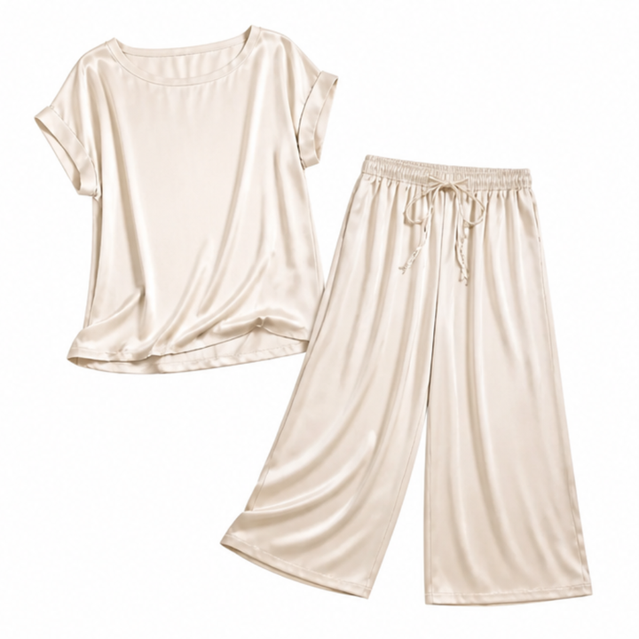 Nadine Two-Piece Set with Wide-Leg Trousers