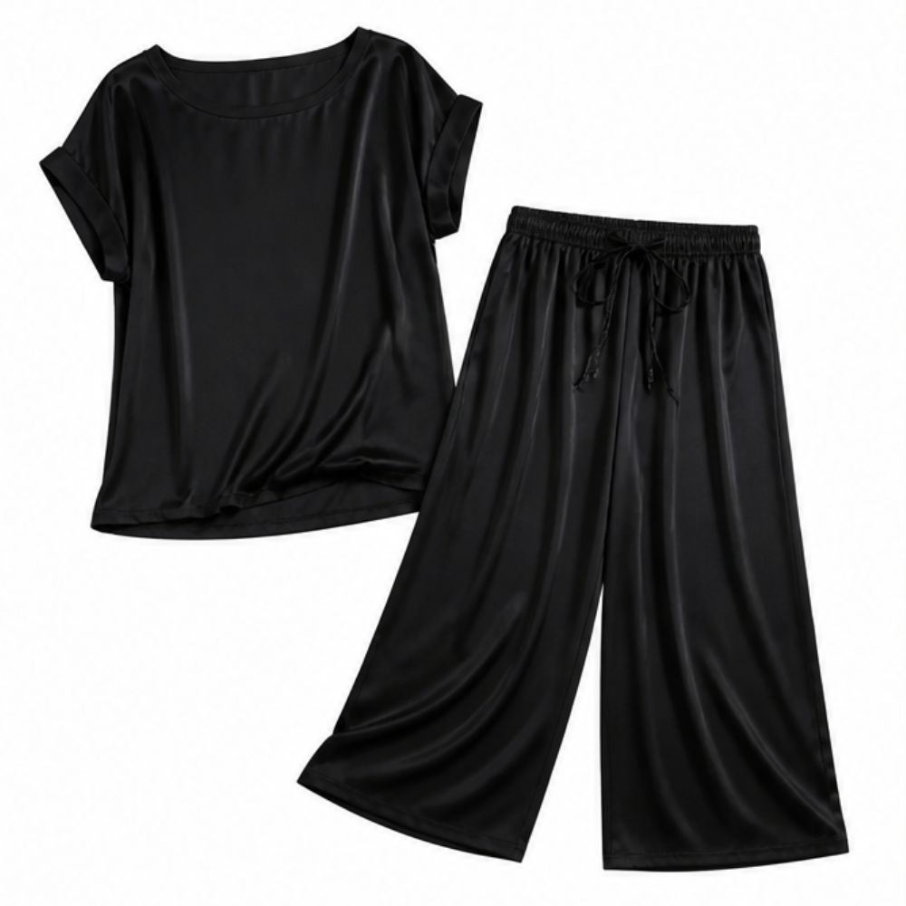 Nadine Two-Piece Set with Wide-Leg Trousers