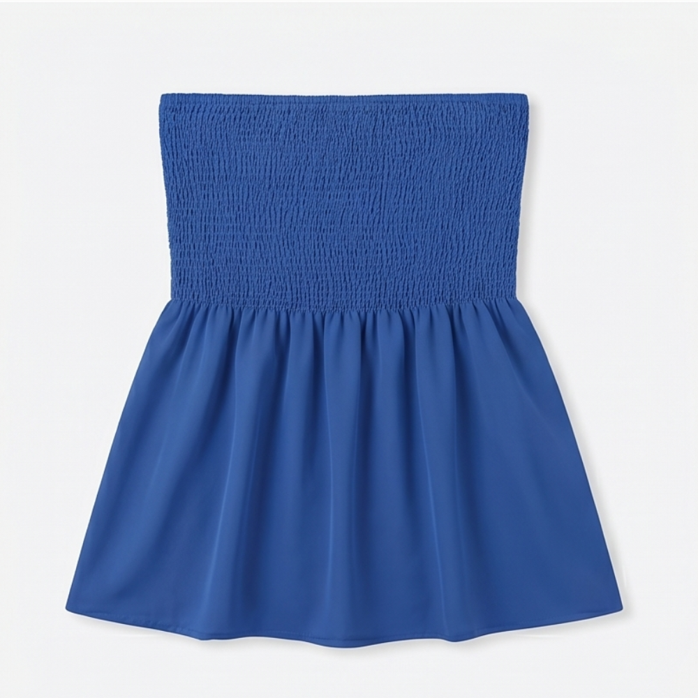 Vellora – Strapless Smocked Babydoll Top