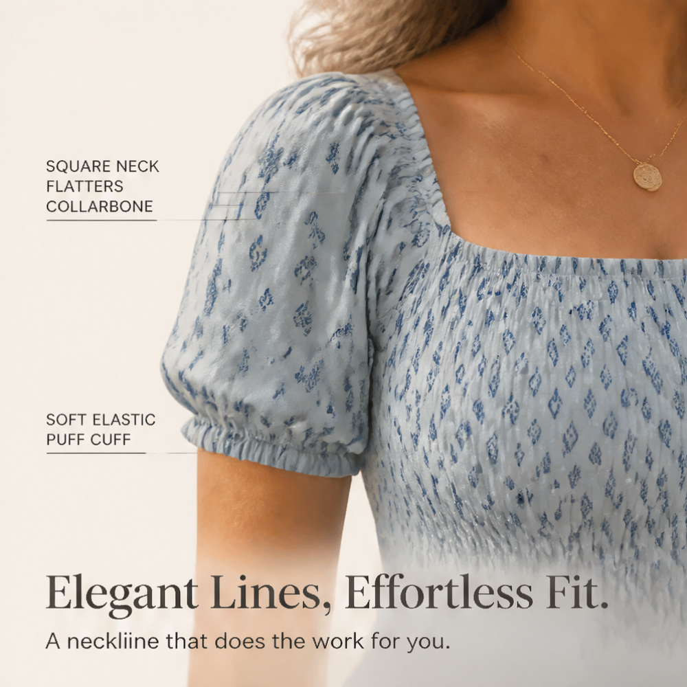 Selaris – Smocked Puff Sleeve Maxi Dress