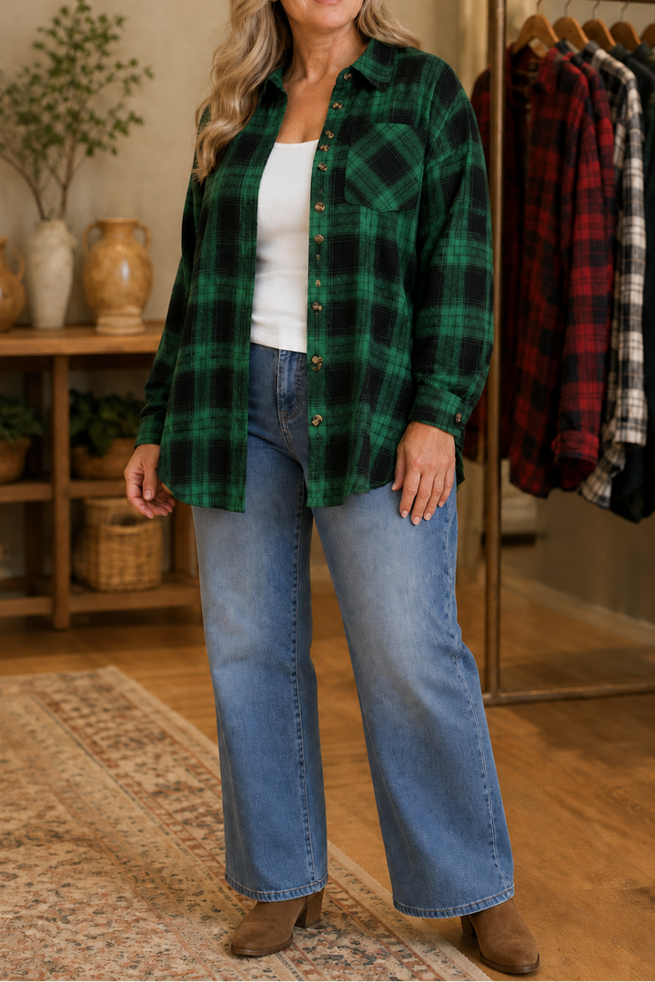 Overshirt &amp; Co – Oversized Buffalo Plaid Flannel Shacket