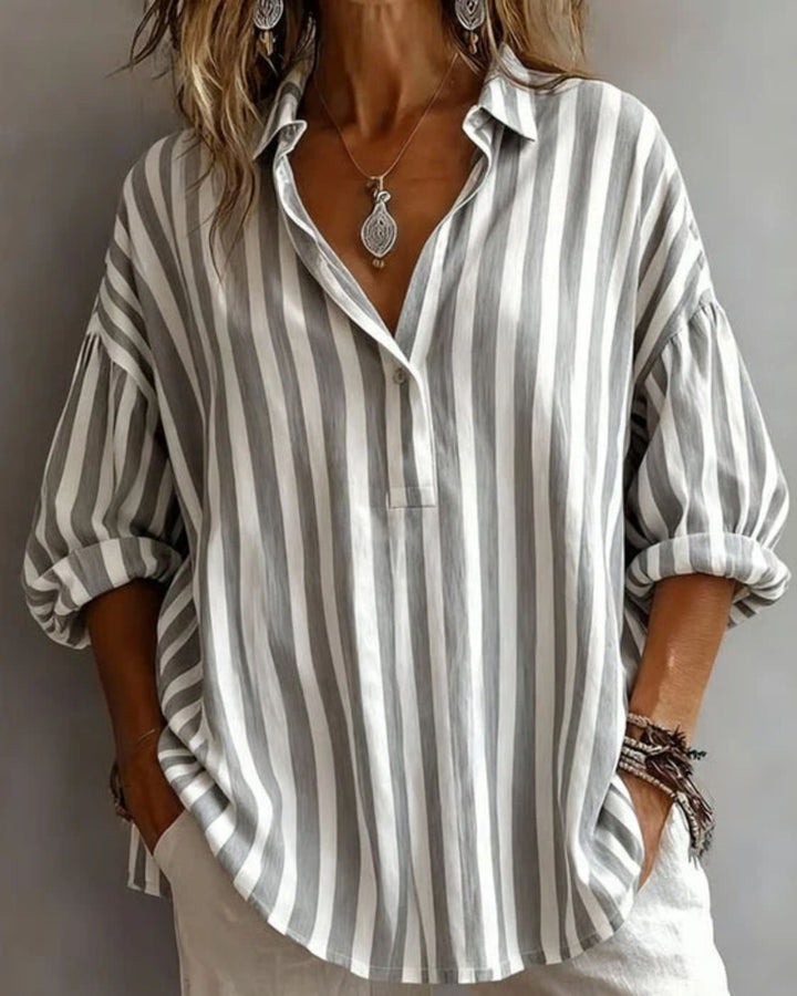 Nora | Blouse rayée ample à col