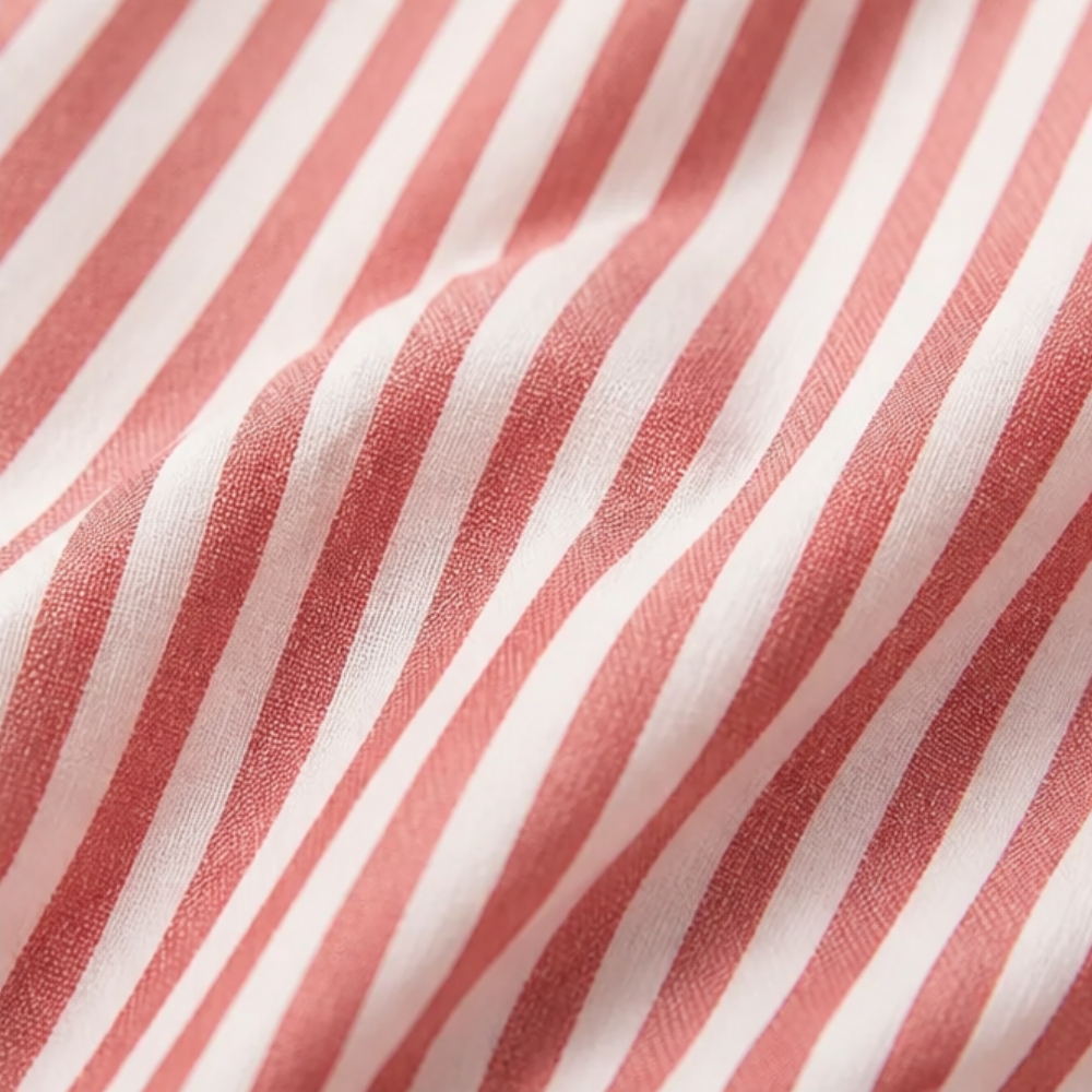Solène Striped Sailor Collar Blouse with Puff Sleeves