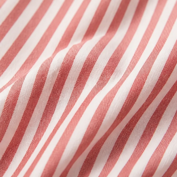 Solène Striped Sailor Collar Blouse with Puff Sleeves