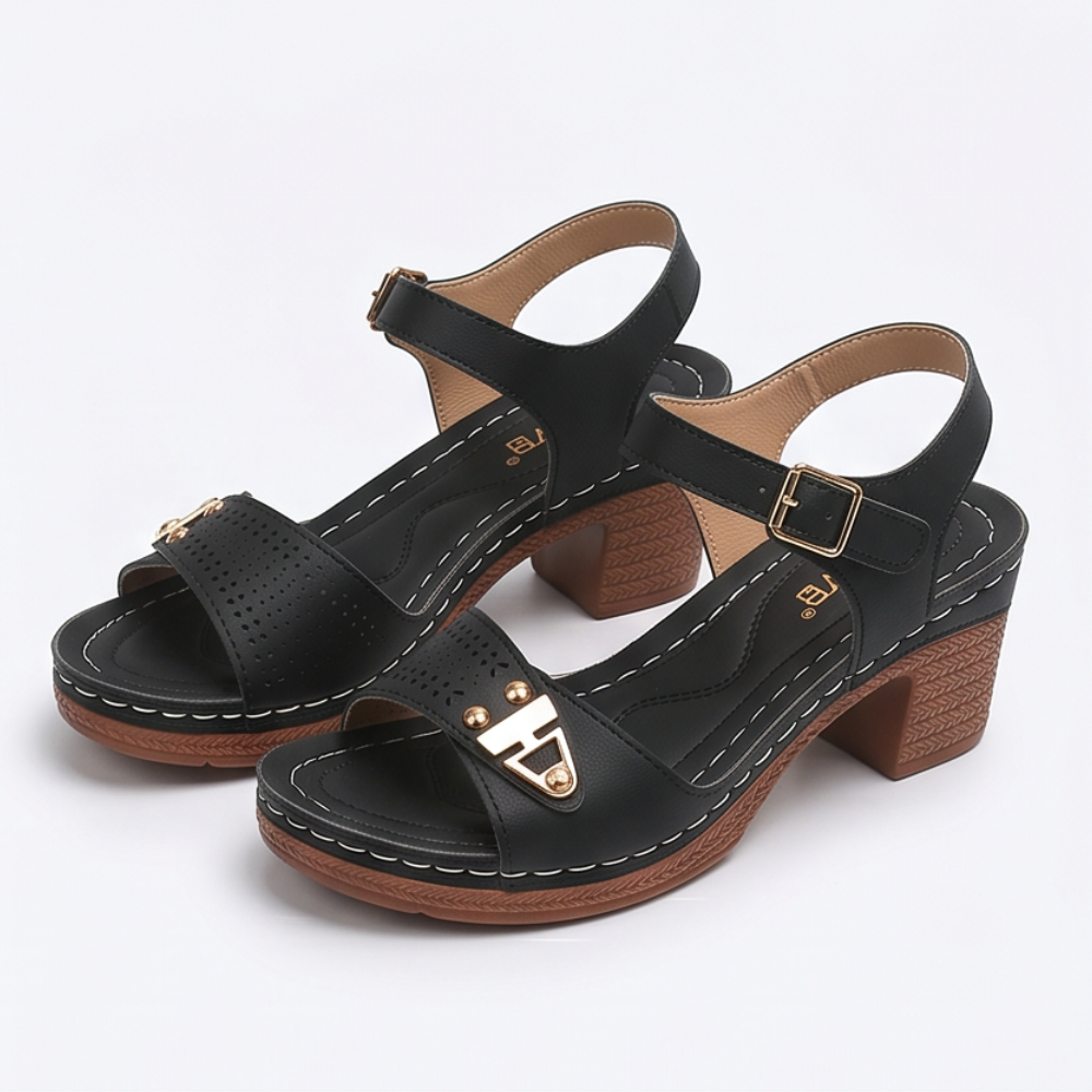 Luna Cushioned Block Heel Sandals for All-Day Wear