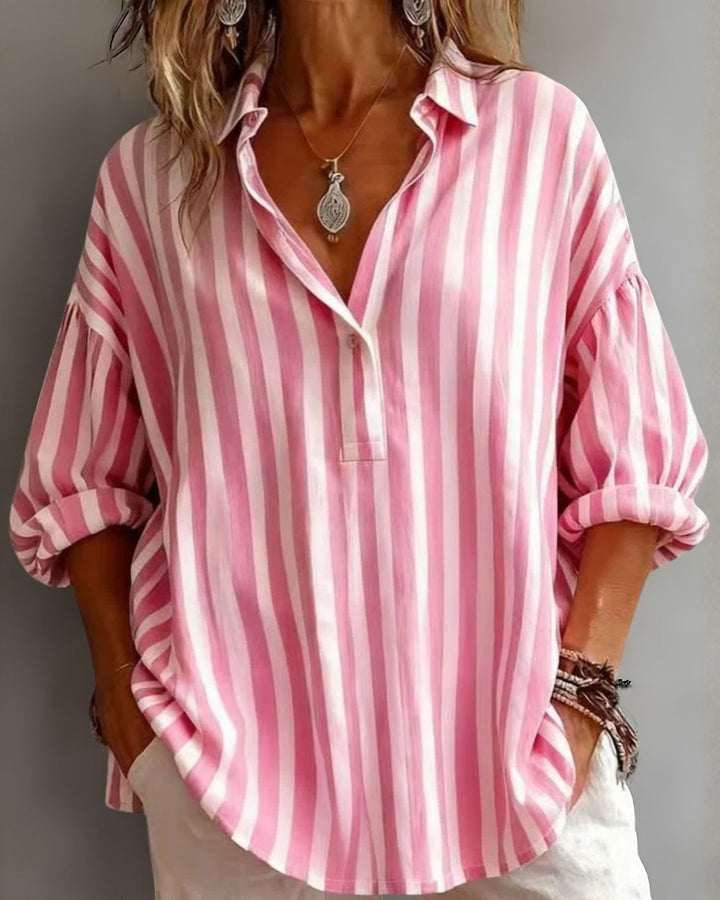 Nora | Blouse rayée ample à col