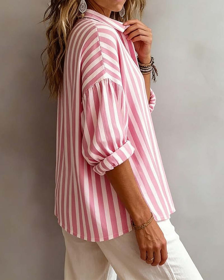 Nora | Blouse rayée ample à col