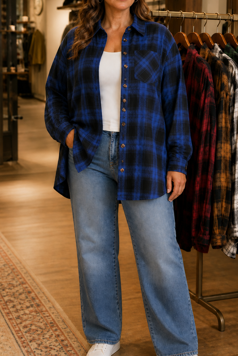 Overshirt &amp; Co – Oversized Buffalo Plaid Flannel Shacket