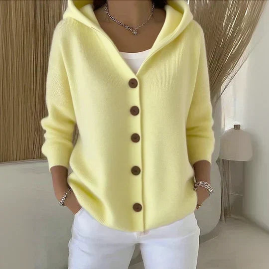 Darienne™ | Cardigan en maille à capuche boutonné