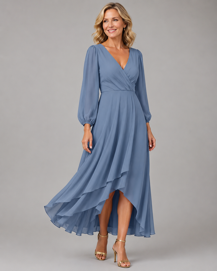Mia™ | Robe longue élégante à col en V