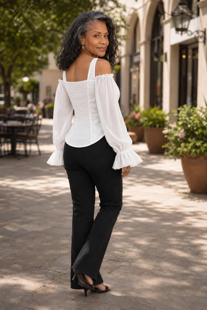 Corsetta – Floral Off-Shoulder Corset-Look Top