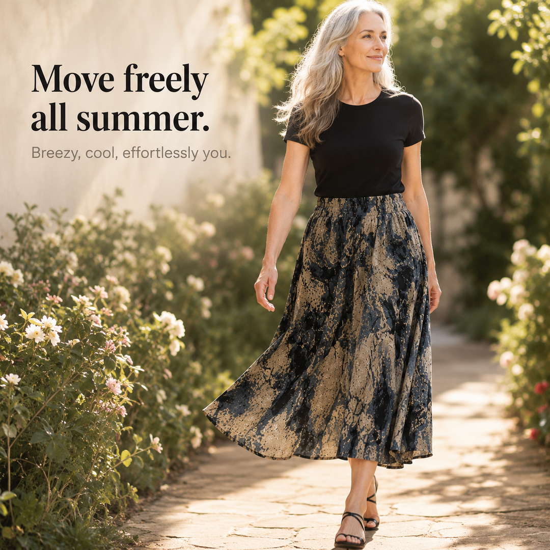 Florenza – Wide-Leg Flowy Summer Capri Pants with Elastic Waist &amp; Pockets