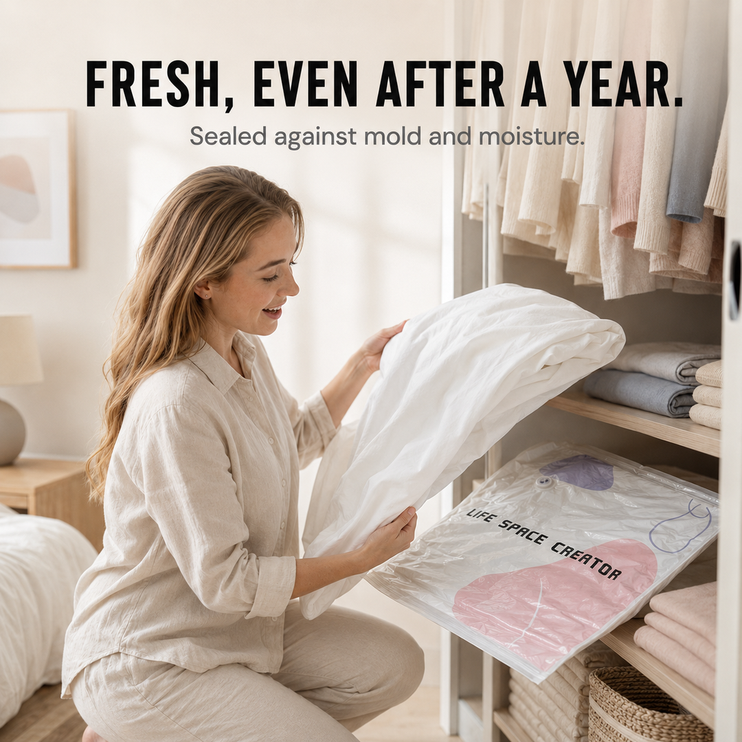 Spacenest – No-Pump 3D Vacuum Storage Bags for Closet &amp; Bedding (2-pack)
