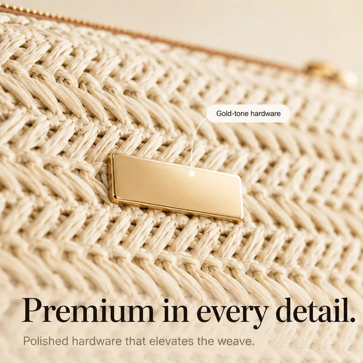 Solène – Woven Straw Crossbody Clutch Bag for Women
