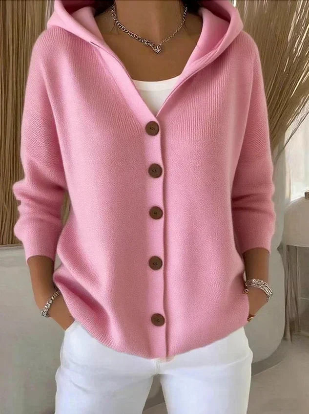 Darienne™ | Cardigan en maille à capuche boutonné