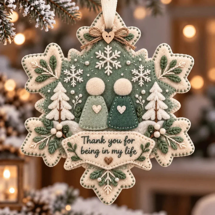Heartfelt – Layered Felt "Thank You" Keepsake Ornament