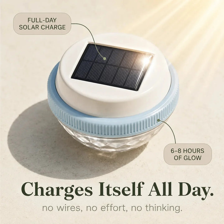 Luminora – Solar Floating Pool Light, Color Changing Starburst Glow with Remote, IP68 Waterproof