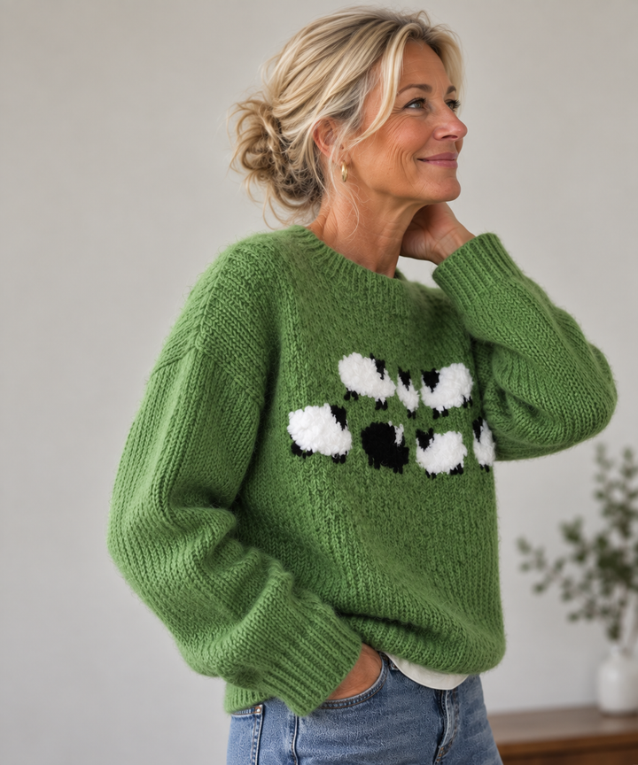 Green Cute Sheep Sweater