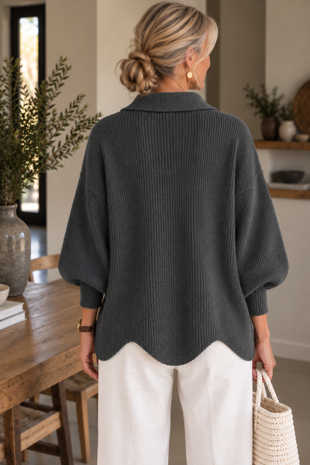 Isadora™ | Oversized Collared Cardigan With Large Metal Buttons