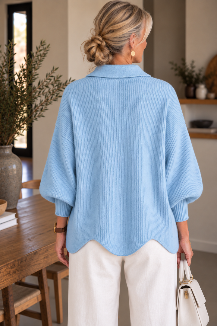 Isadora™ | Oversized Collared Cardigan With Large Metal Buttons