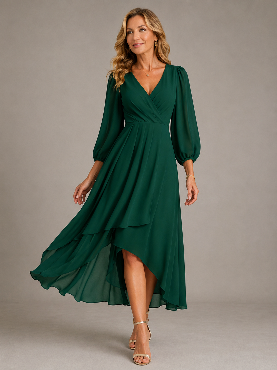 Mia™ | Robe longue élégante à col en V
