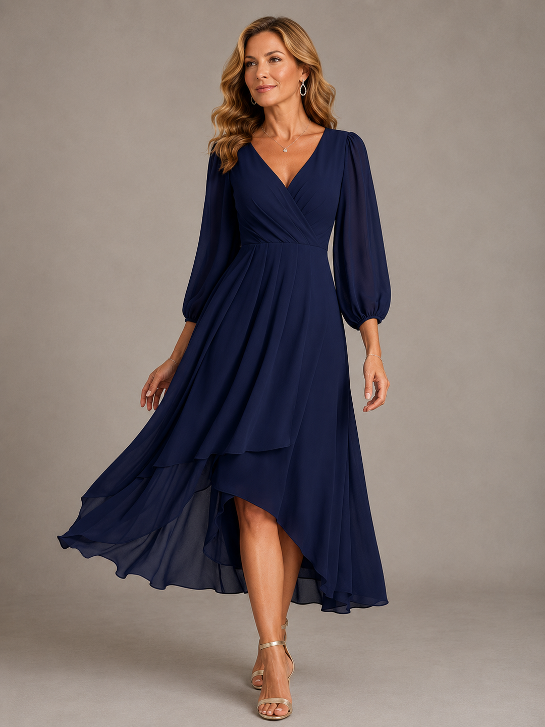 Mia™ | Robe longue élégante à col en V