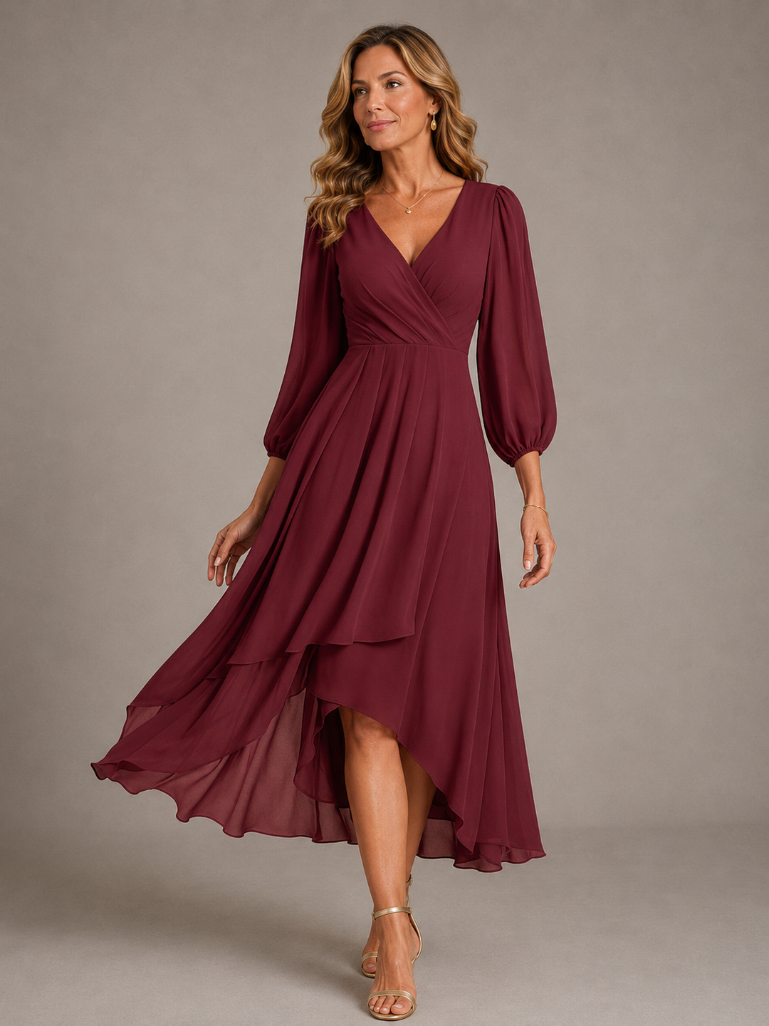 Mia™ | Robe longue élégante à col en V