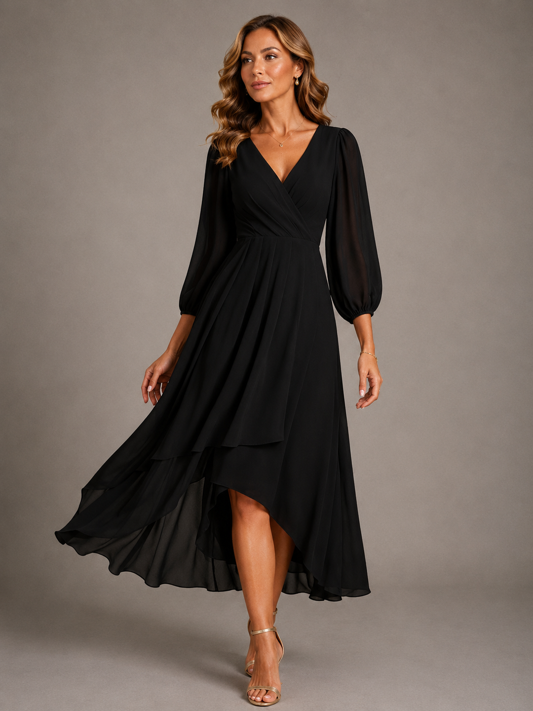 Mia™ | Robe longue élégante à col en V