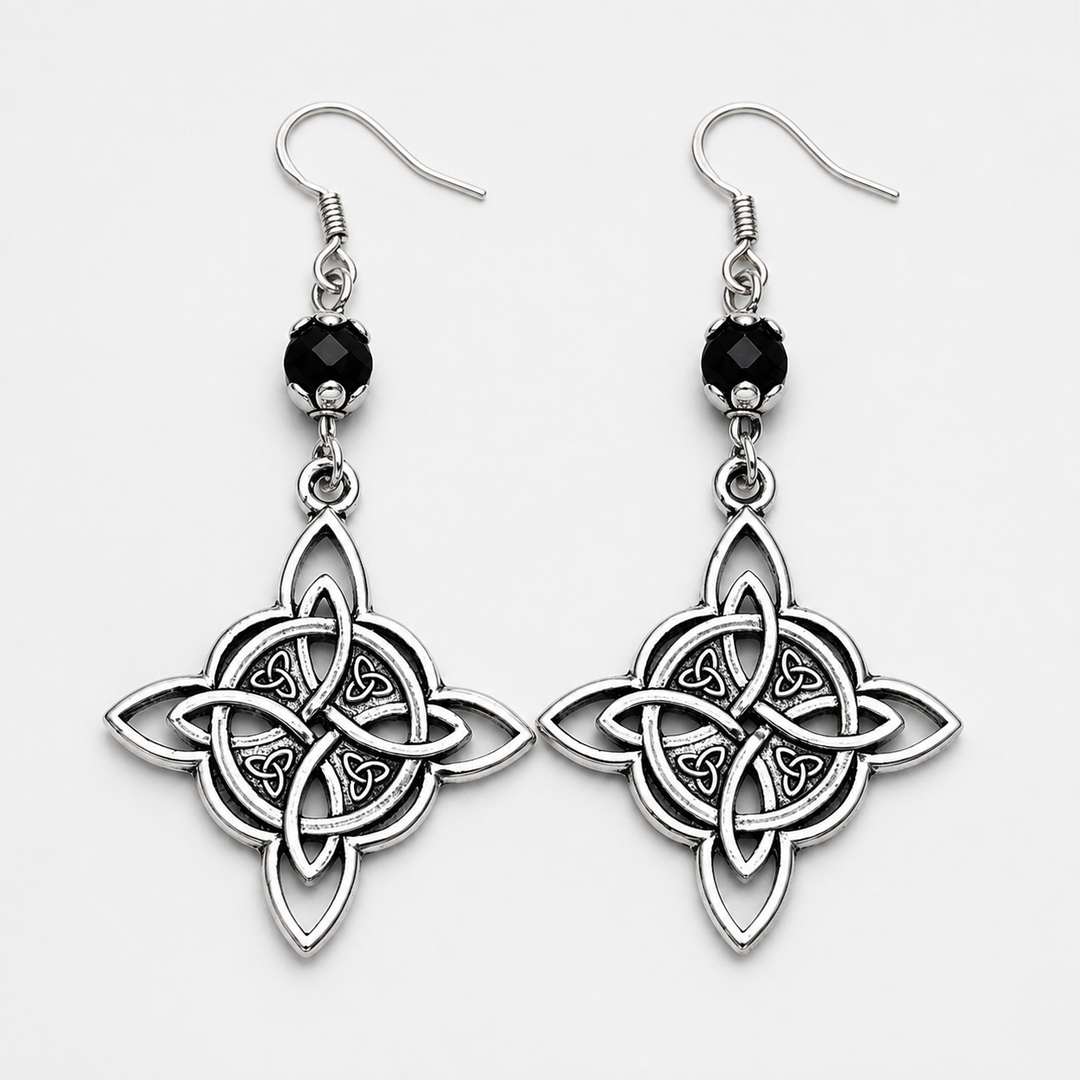 Lunavia – Celtic Knot Beaded Drop Earrings