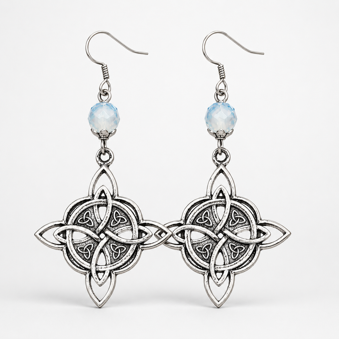 Lunavia – Celtic Knot Beaded Drop Earrings