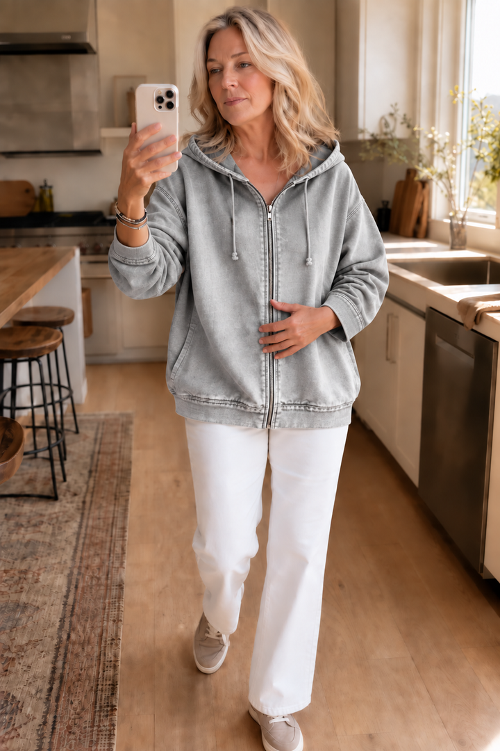 Rethread – Washed Relaxed Zip-Up Hoodie