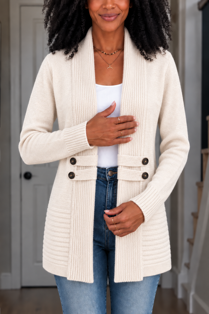 Wearbella – Double-Breasted Belted Knit Cardigan