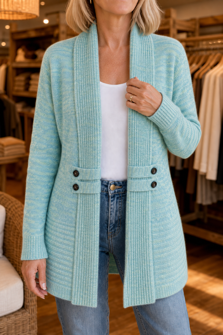 Wearbella – Double-Breasted Belted Knit Cardigan