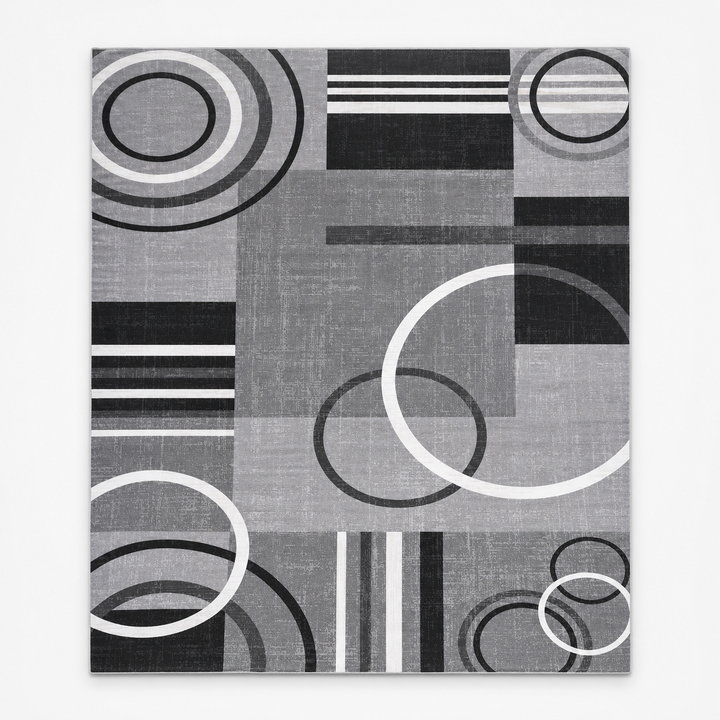 Gripwell – Low-Pile Machine-Washable Greek Key Area Rug