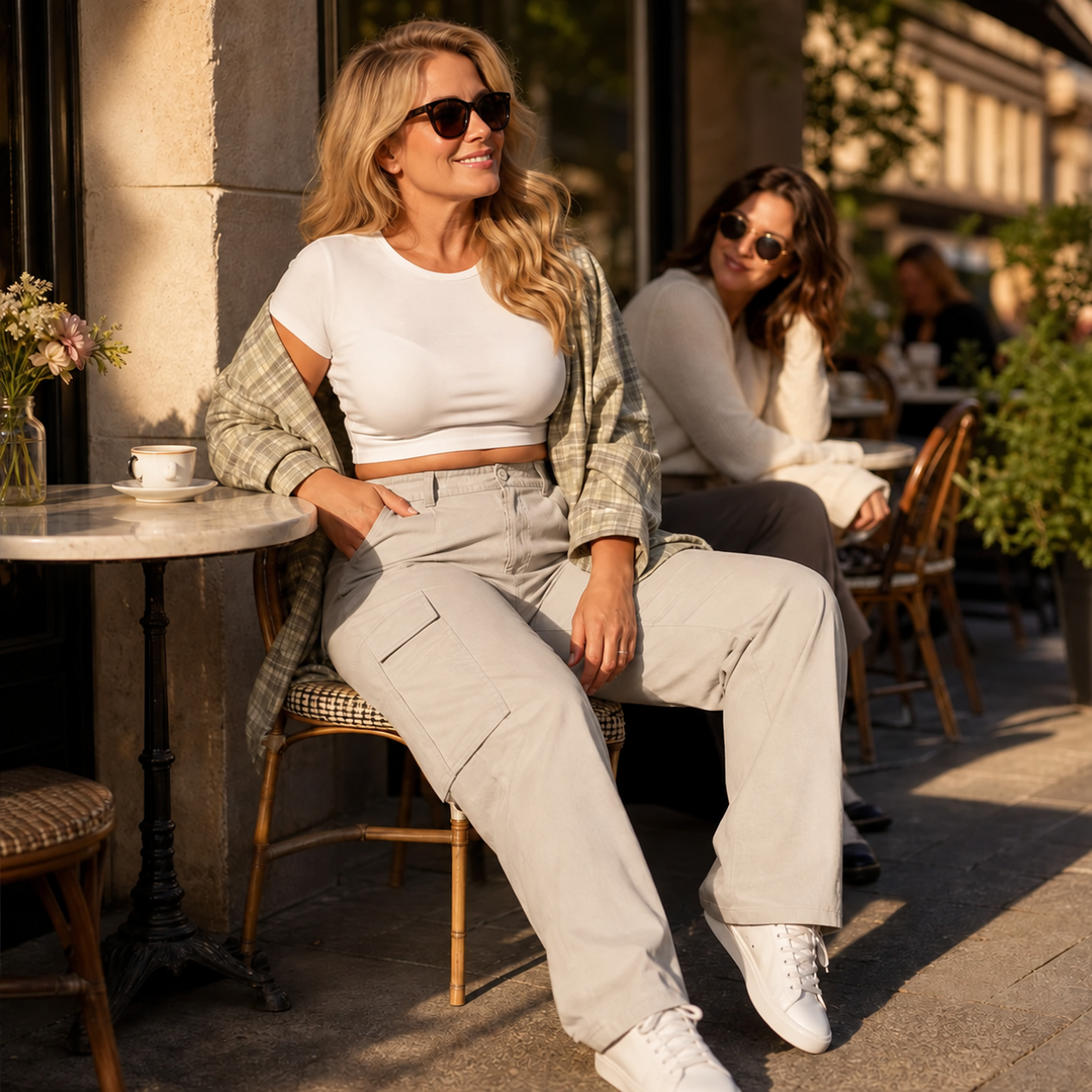 Waistline – High-Waisted Straight-Leg Cargo Pants