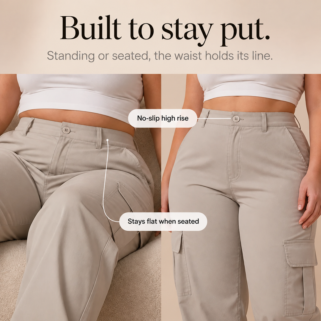 Waistline – High-Waisted Straight-Leg Cargo Pants