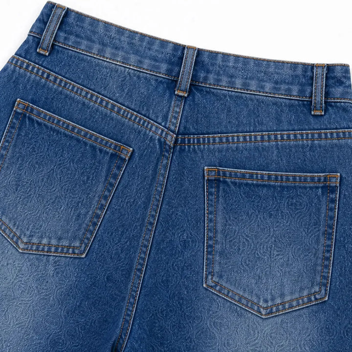 Velmora – Wide Leg Jeans with Brass Grommet Side Detail, High Rise