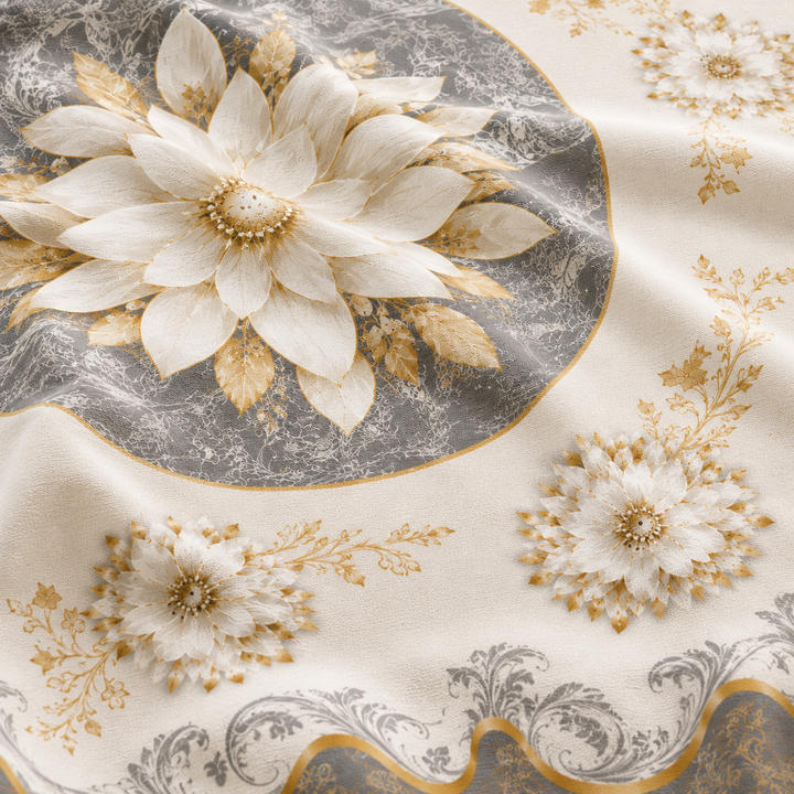 Florenza – Embossed Floral Waterproof Tablecloth for Round &amp; Rectangular Tables