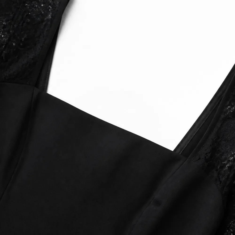 Noirella – Lace Sleeve A-Line Mini Dress for Curves