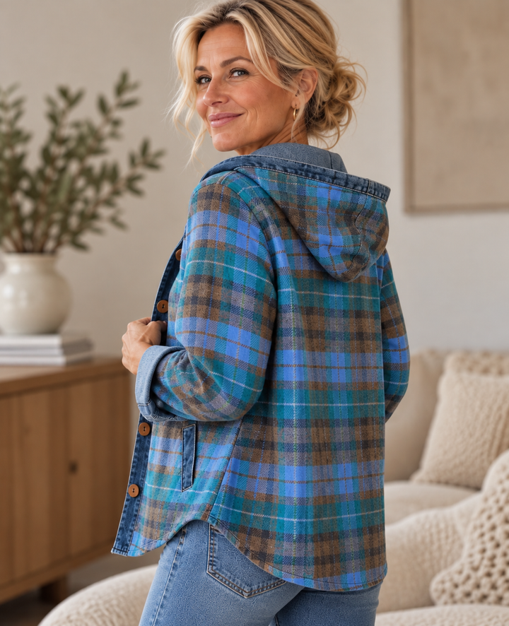 Hooded Plaid Shacket