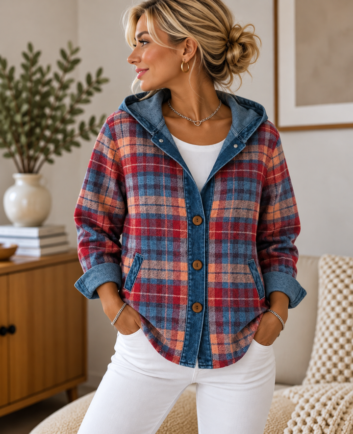 Hooded Plaid Shacket