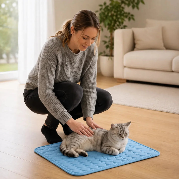 Coolabee – Cooling Mat for Dogs &amp; Cats, No-Freeze Washable Pet Pad