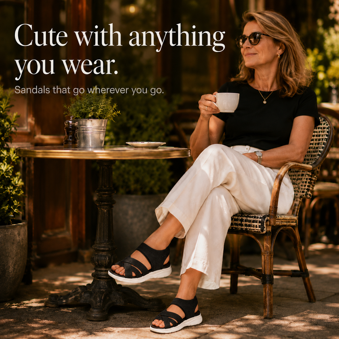 Veluna – Cushioned Stretch Knit Cross Strap Sandals for Women