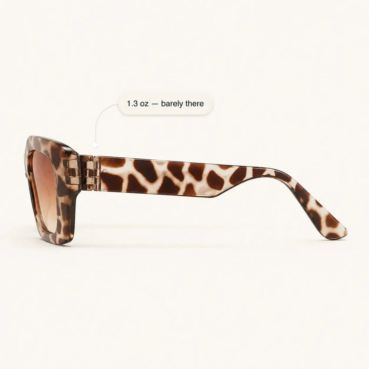 Florenza – Oversized Square Leopard Sunglasses with Gradient Lenses