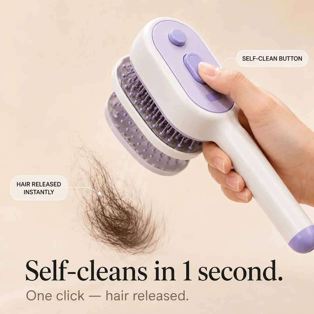 Velura – Self-Cleaning Scalp Massager Brush with Mist Spray Tank