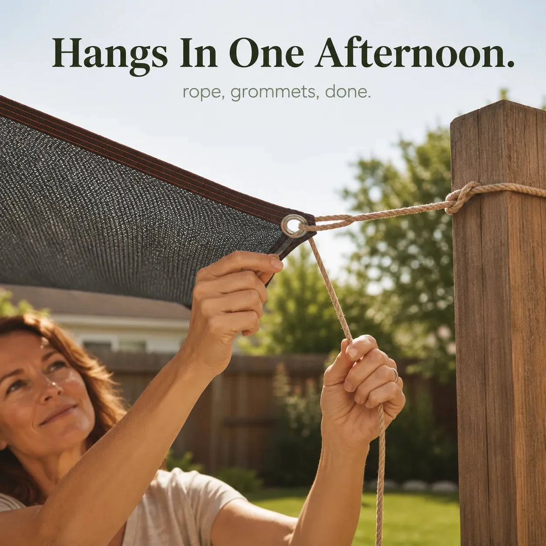 Shadehaven – HDPE Garden Shade Sail, UV-Blocking Mesh Canopy for Patio, Yard &amp; Pergola