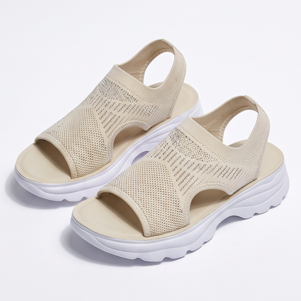 Caluna – Cushioned Slip-On Platform Sandals